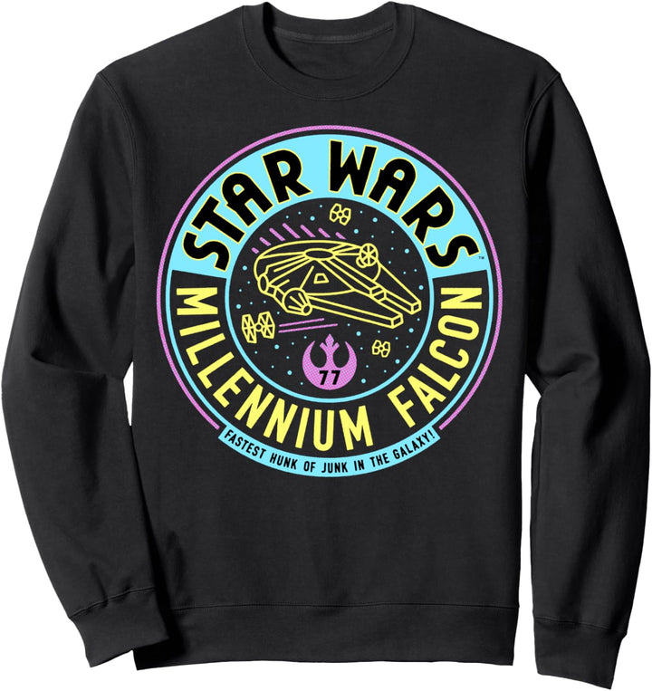 Star Wars Neon Millennium Falcon Circle Logo Sweatshirt