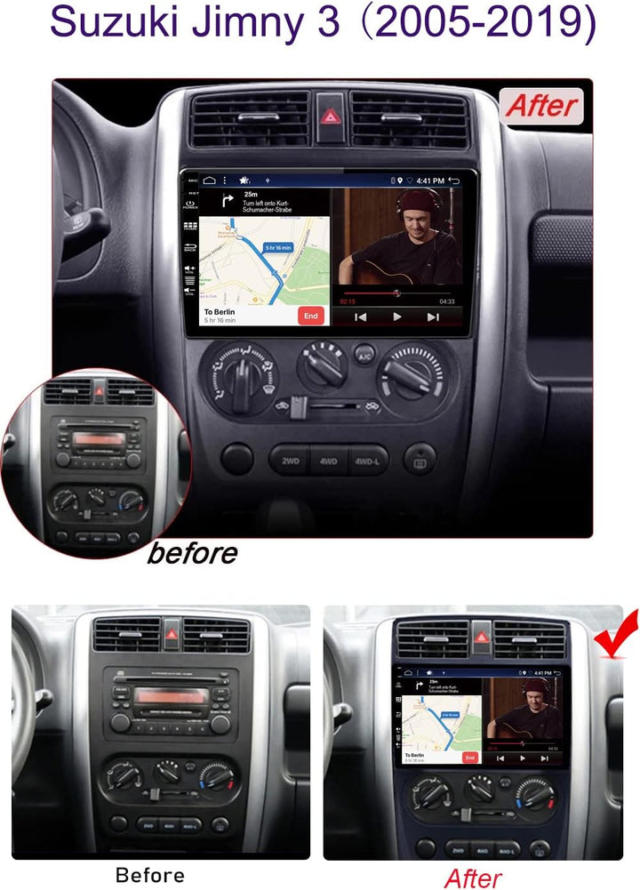JOYX Android 12 IPS Autoradio - [Eingebaut DAB] - Passt für Suzuki Jimny 3 (2005-2019) - Kabellos Ca
