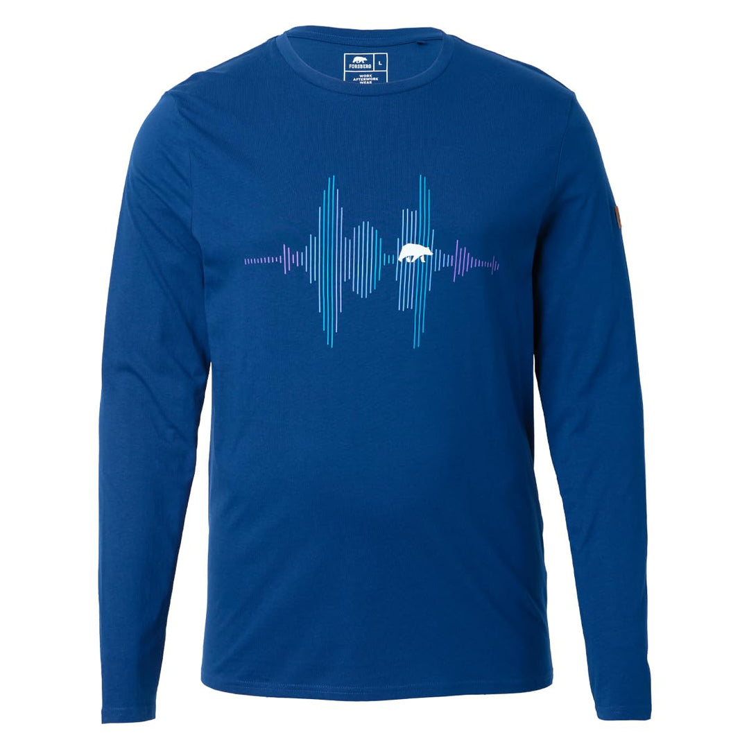 FORSBERG Longsleeve mit Audiowelle XL Blau, XL Blau