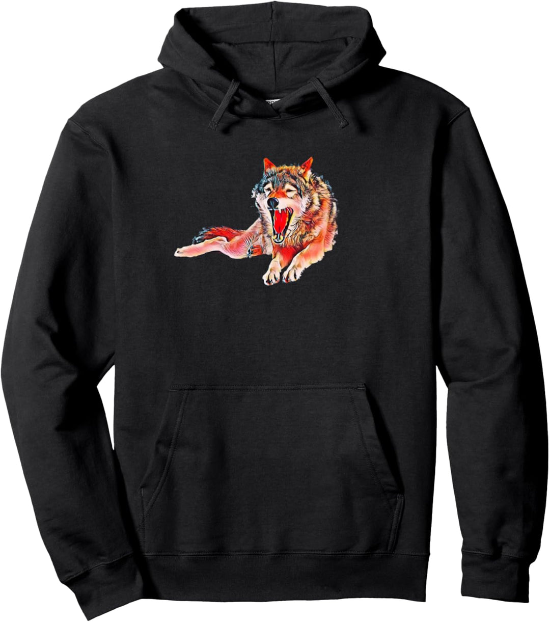 Wolf Motiv Mond Wölfe Pullover Hoodie