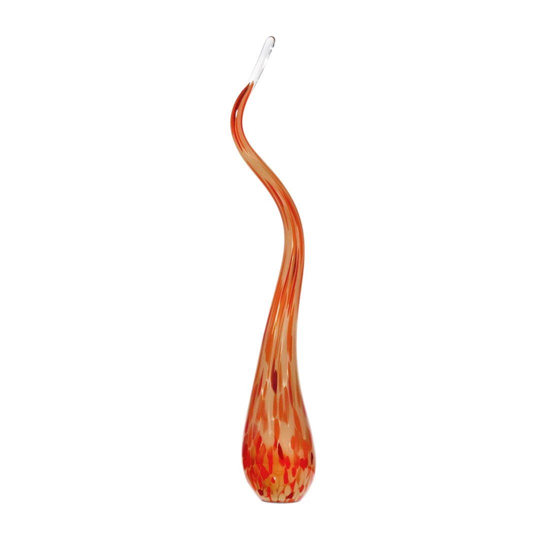 Gartenskulptur Glasflamme 65 cm Gartendeko Fackel mundgeblasen orange gelb Variante4, Variante4