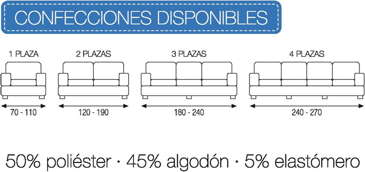 Martina Home Mejico Sofabezug, elastisch 4 Plazas, 240 a 270 cm de ancho grün 4 Plätze Grün, 4 Plätz