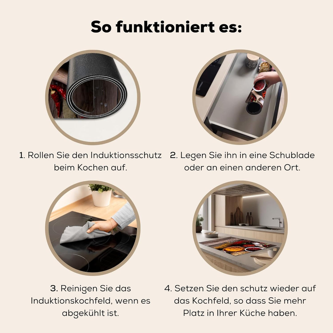 KitchenYeah© Herdabdeckplatte Einteilig Induktionsmatte Küche Abdeckung Ceranfeld Herd Abdeckplatte
