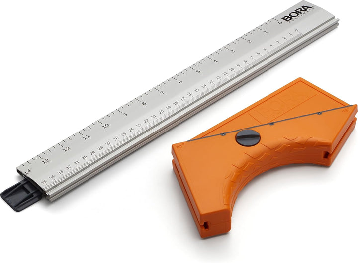 Bora QuickCut 530416 Kreissägeführung mit Schiene & Winkelunterstützung, All-in-One Holzbearbeitungs