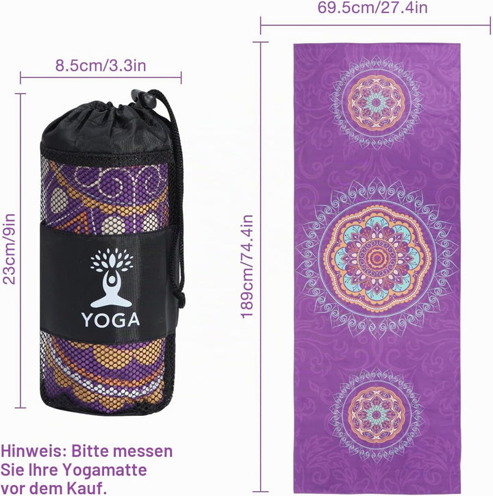 MoKo Yogamatten Handtuch, rutschfest Yoga Handtuch Auflage für Yogamatte Schweissabsorbierend Saugfä