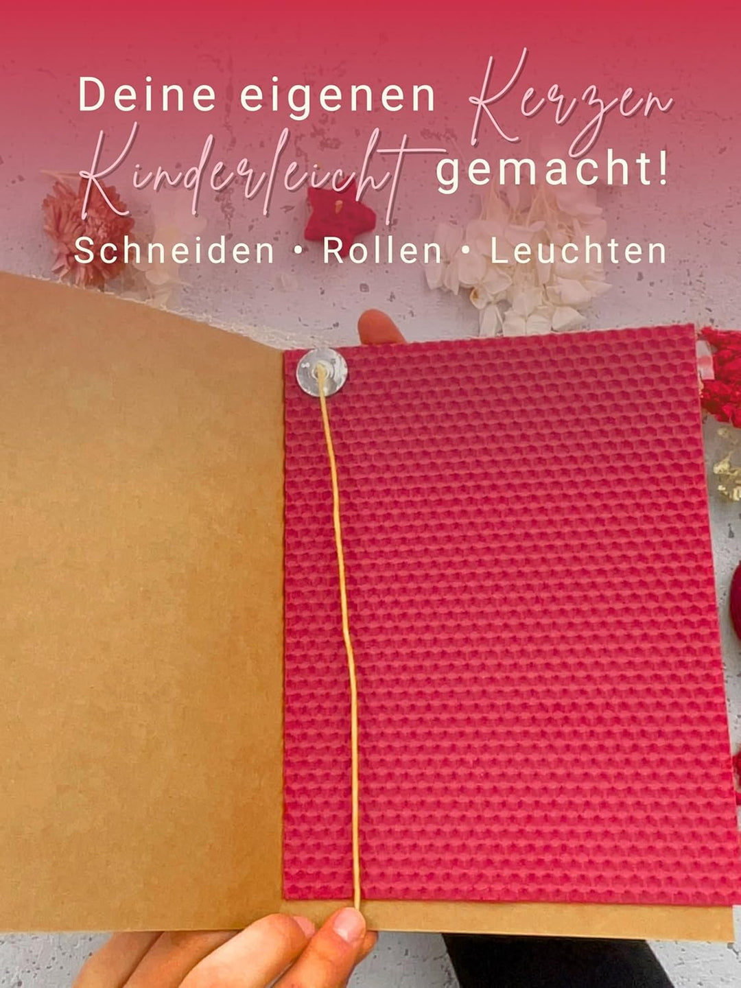 Wachsmann 20 Bienenwachsplatten aus Deutschland, rot, Wachsplatten 20 x 15 cm, Bienenwachs Kerzen se