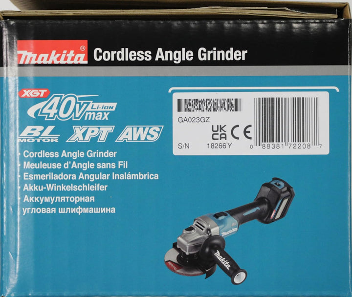 Makita GA023GZ Akku-Winkelschleifer 40V max. (ohne Akku, ohne Ladegerät), Akku-Winkelschleifer