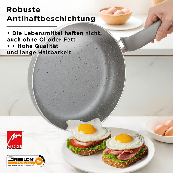 KASANOVA Set Töpfe für traditionelle Kochfelder, antihaftbeschichtetes Töpfe-Set, Kochgeschirr-Set,