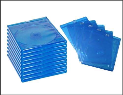 50 Blu-Ray Hüllen für je 1 Disc - Mit Logo blau-transparent im 50er-Pack