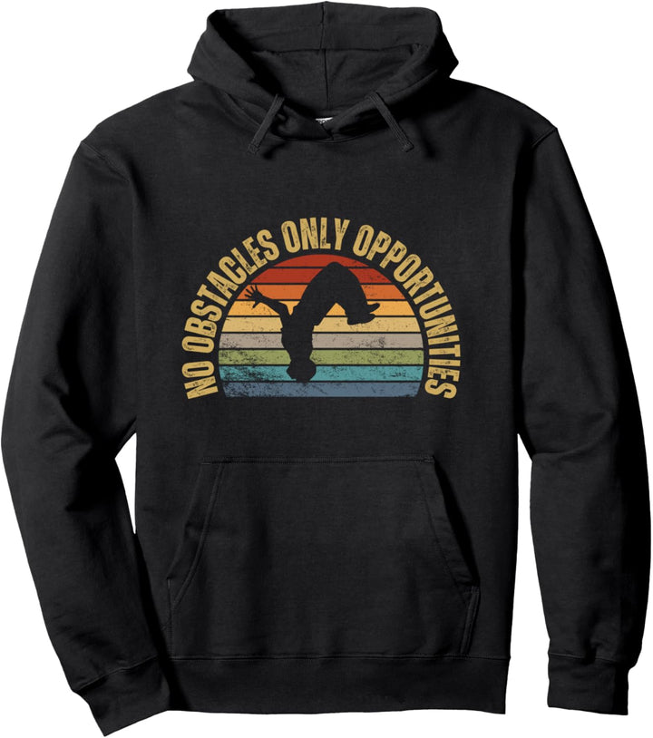 Parkour No Obstacles Vintage Retro Parkour Pullover Hoodie