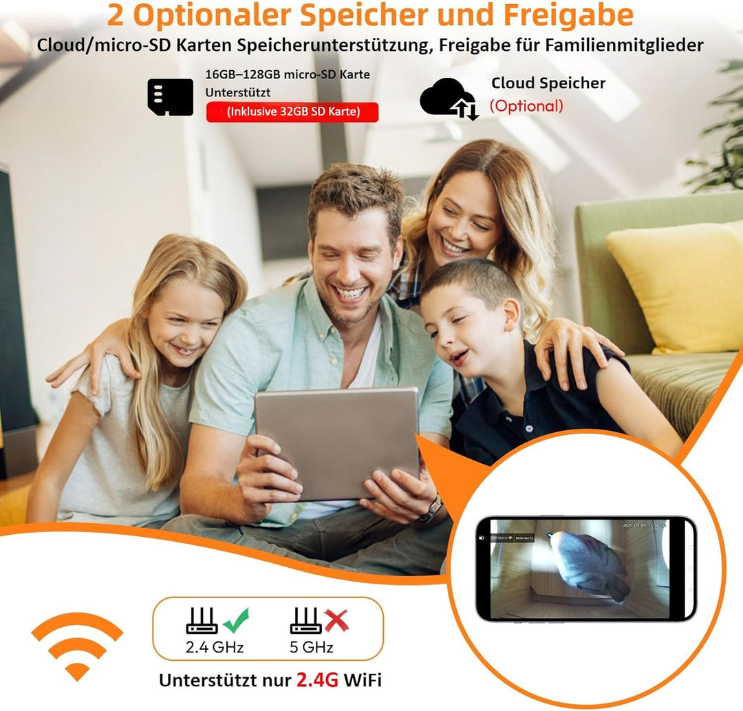 Vogelhaus mit 4MP Kamera, Nistkasten für Vögel für Draussen Wetterfest, 2,4 G WiFi & App Benachricht