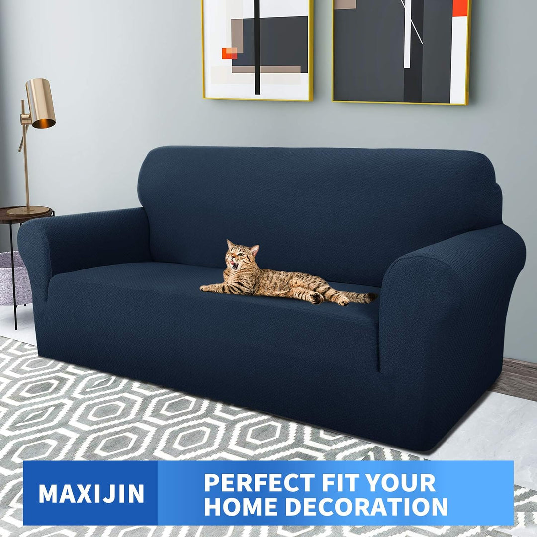 MAXIJIN Creative Jacquard Couchbezüge für 2-Sitzer, Super Stretch rutschfeste Liebessitz Sofabezug f