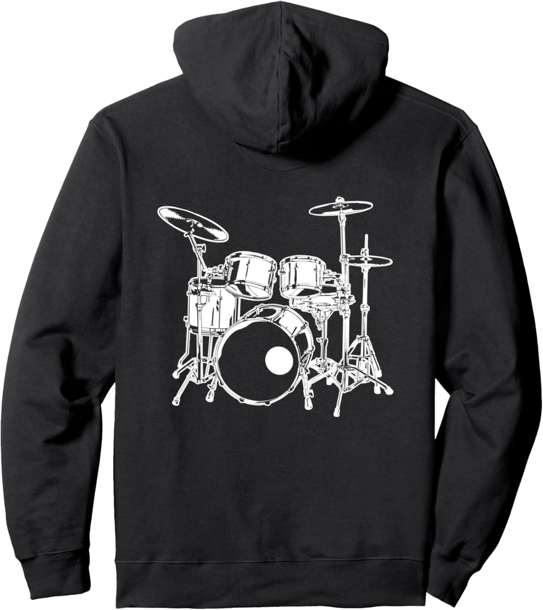 Drummer Schlagzeuger Drum Kit Schlagzeug Rock Musik Pullover Hoodie