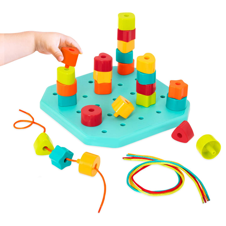 Battat – Count & Match Stecktafel – Peg Board für Kleinkinder – Stapelbares Peg Board Set – Spielzeu