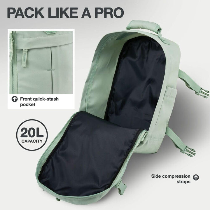 Cabin Max Reiserucksack, 40 x 20 x 25 cm, für Handgepäck – Rucksack mit niedrigem Sitz, geeignet für