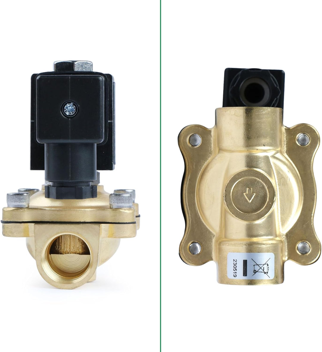 U.S. Solid Solenoid Valve Magnetventil Messing G 1/2" 230V AC Normal geschlossen NC 0-10 bar, elektr