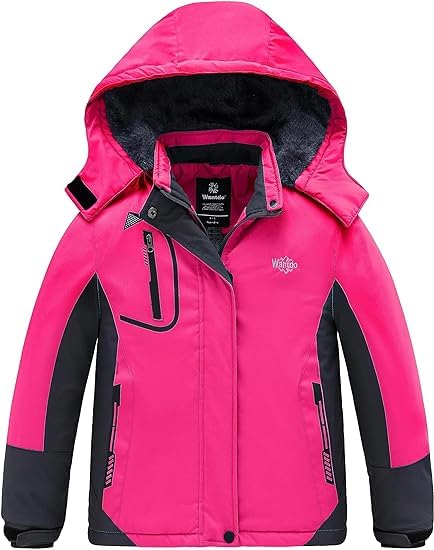 Wantdo Mädchen Berg Ski Jacke Warmer Winter Fleece Mäntel Wasserdichter Atmungsaktive RegenMäntel Ou