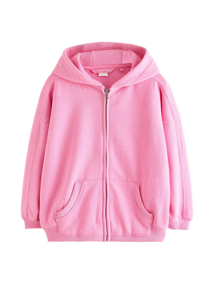 Next Mädchen Standard Kapuzenjacke mit durchgehendem Reissverschluss 122 Blush Pink, 122 Blush Pink