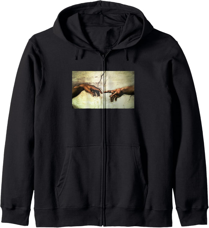 Kunstwerk: Erschaffung von Adam vom Künstler Michelangelo Kapuzenjacke