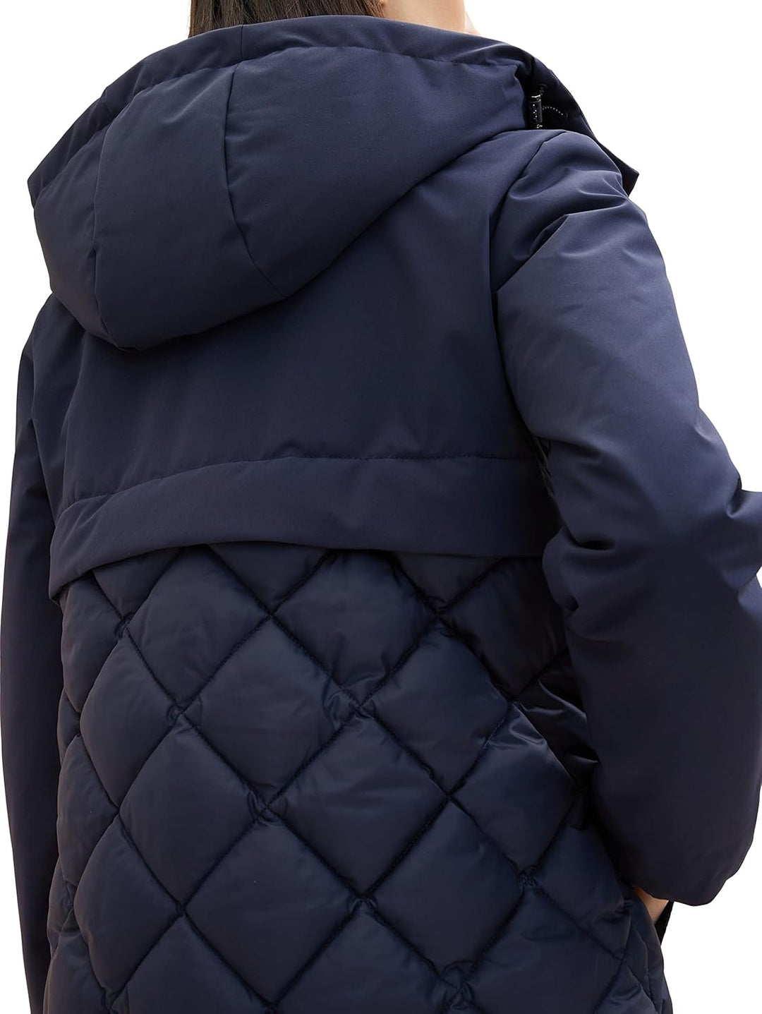 TOM TAILOR Damen 1036722 Steppmantel mit abnehmbarer Kapuze & Taschen (1er Pack) L 10668 - Sky Capta