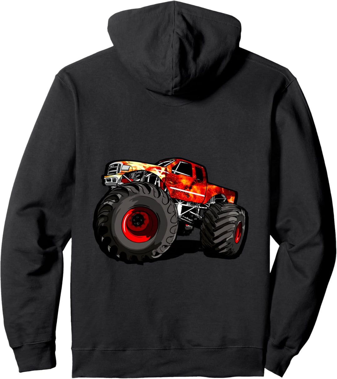 Feuer Monster Truck für grosse Jungs Pullover Hoodie