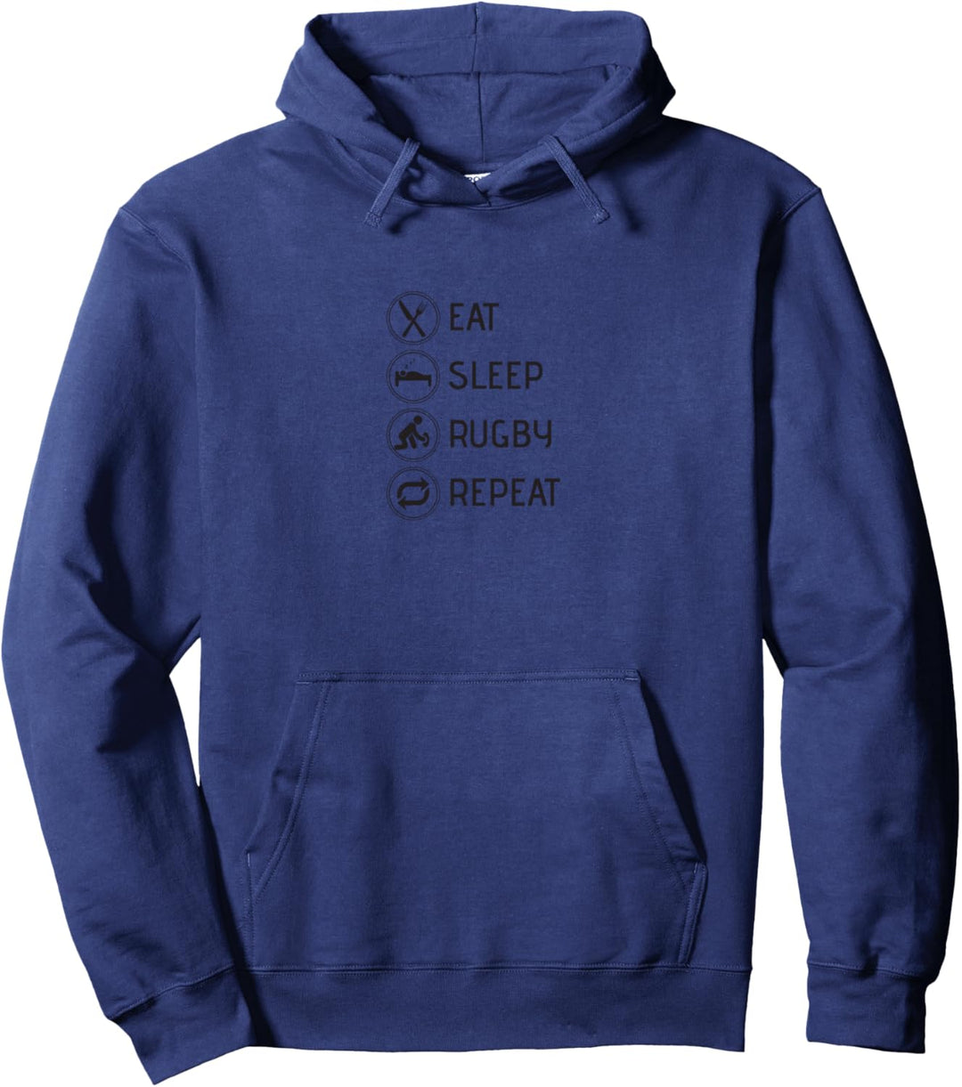 Eat Sleep Rugby Repeat Geschenk Rugby-Spieler Jungen Mädchen Pullover Hoodie
