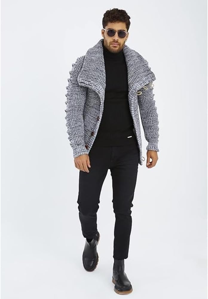 Leif Nelson Herren Strickjacke mit Knöpfen in Regular Fit, Männer Cardigan in Langarm Design, ideal