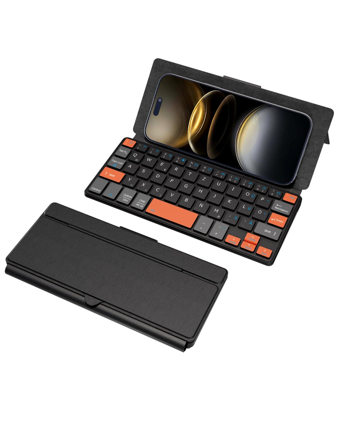 Doohoeek Dual Bluetooth Tastatur für Handy, Mini Tragbare Funktastatur für iPhone, iPad mini, Samsun