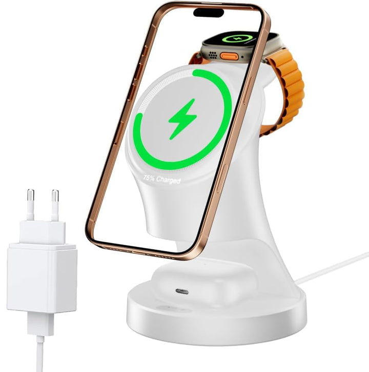 Ladestation für Apple Watch und iPhone, 3 in 1 Wireless Charger Induktive Ladestation/Kabelloses Lad