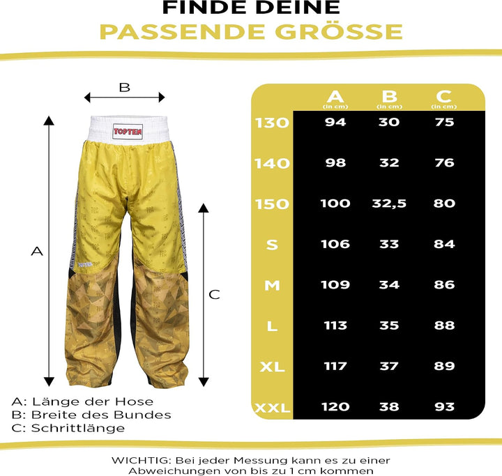 TopTen Kickboxhose „Prism“ Gelb XXL, Gelb XXL