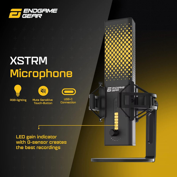ENDGAME GEAR XSTRM USB Mikrofon für Streaming, Podcast, Aufnahmen in Studioqualität, 24 Bit / 192 kH