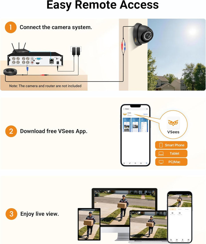 1080P HD Videoüberwachung System 8CH H.265+ 1080P DVR Recorder mit 4X 2MP Aussen Dome Kamera Set ohn