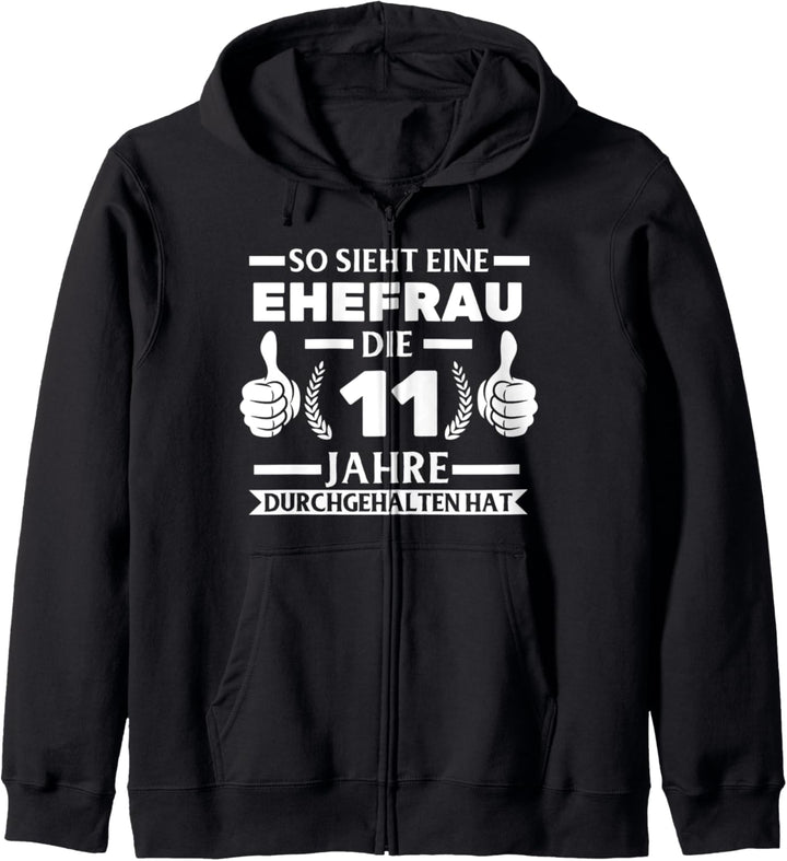 11. Hochzeitstag Stahlhochzeit Ehepaar Kapuzenjacke