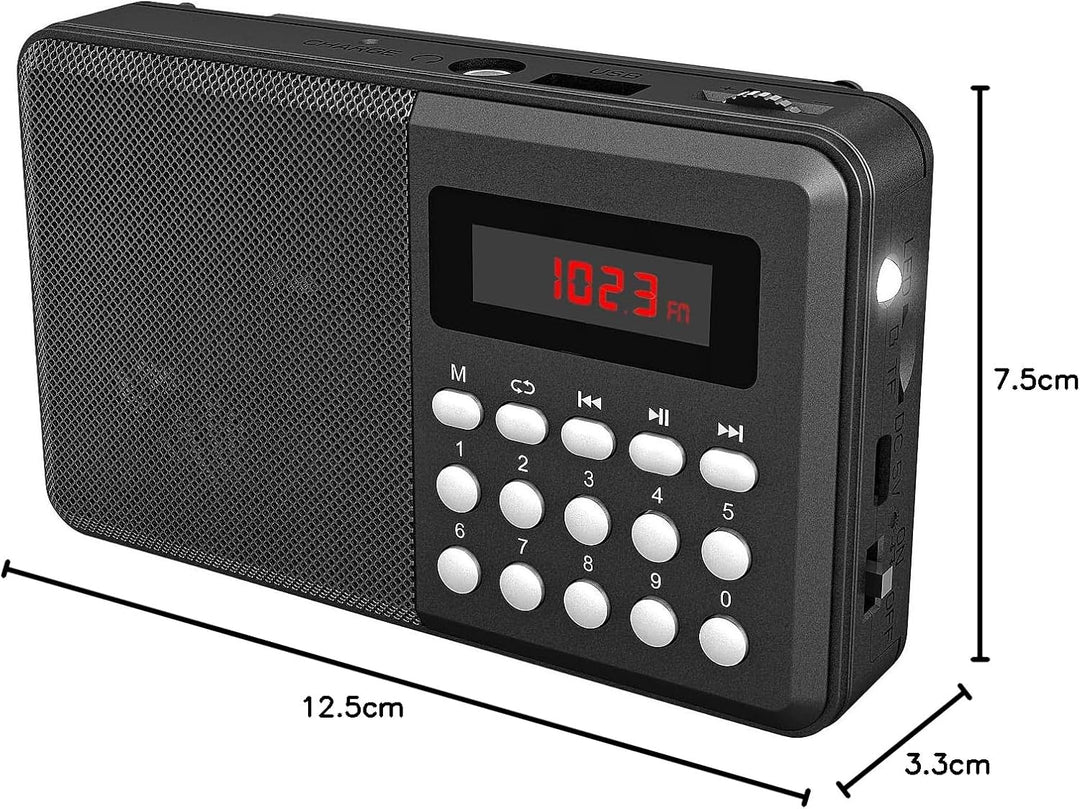 auvisio Camping-Radio: Digitales FM-Taschenradio, Bluetooth, MP3-Player, USB, microSD & Akku (Radio