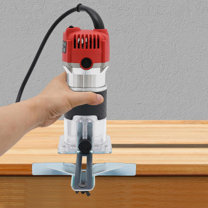 800W Einhandfräse Holzschneidemaschine, 1/4'' Elektrische Oberfräse Kantenfräse aus Aluminium Einste