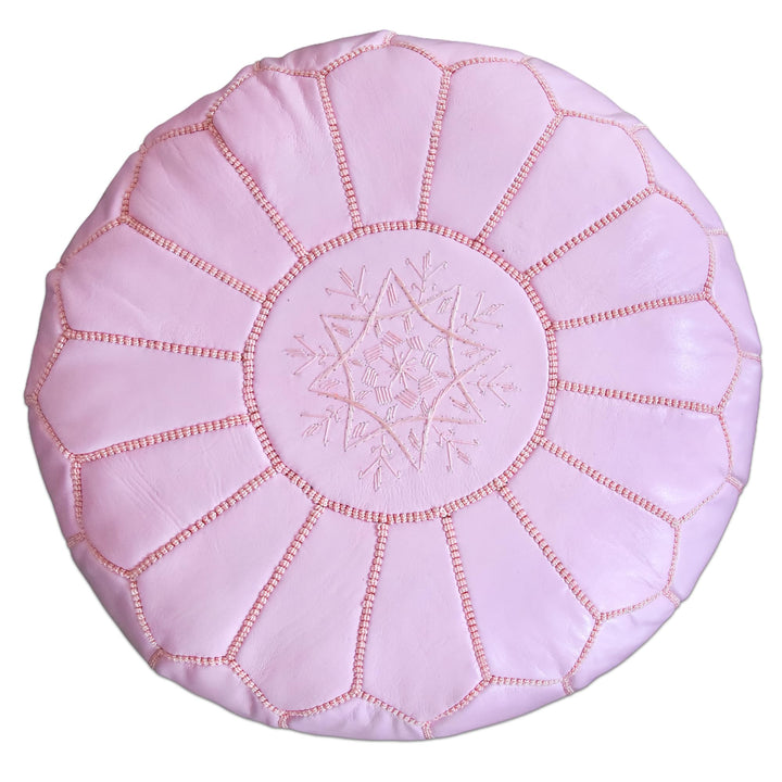 Poufs&amp;Pillows Premium Echt Leder Pouf - Handgefertigt - Gefüllt geliefert - Ottoman, Sitzsack, Fussh