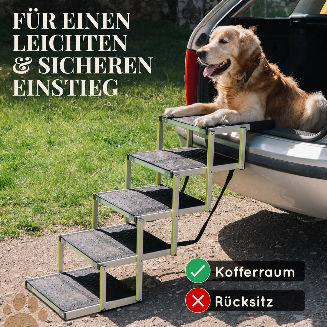 Hundetreppe Auto Klappbar - Hundetreppe Grosse Hunde für SUV - Leuchtende Leitmarkierung - Gelenksch