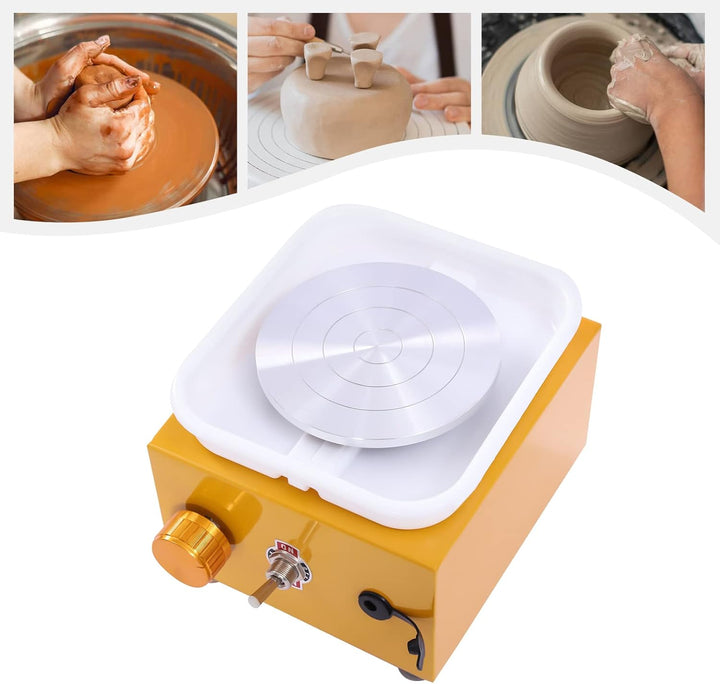 Töpferscheibe Elektrisch Mini Keramikmaschine Tonmaschine 10cm für DIY Keramik Anfänger Keramikrad-T