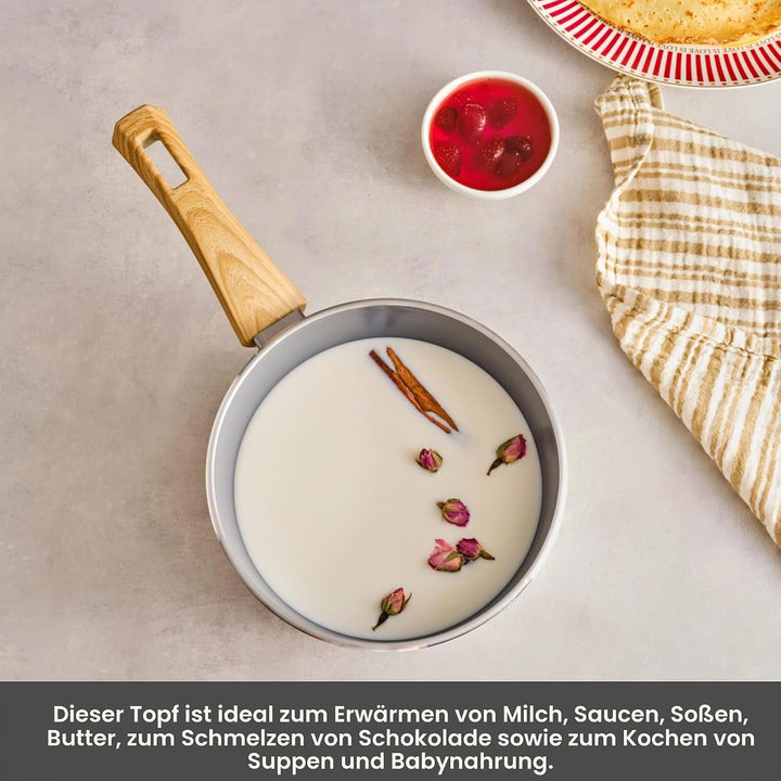 Karaca Swiss Crystal Induktions-Kochtopf, 18 cm, cremig Saucepan 18cm Cremefarben, Saucepan 18cm Cre