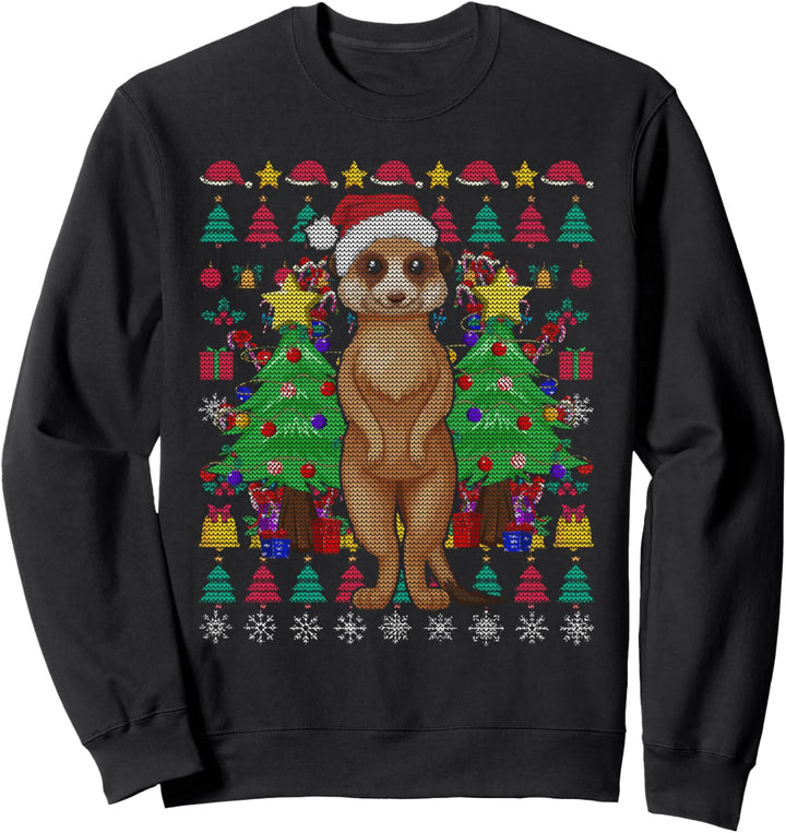 Afrika Tier Weihnachts Geschenk Erdmännchen Ugly Christmas Sweatshirt