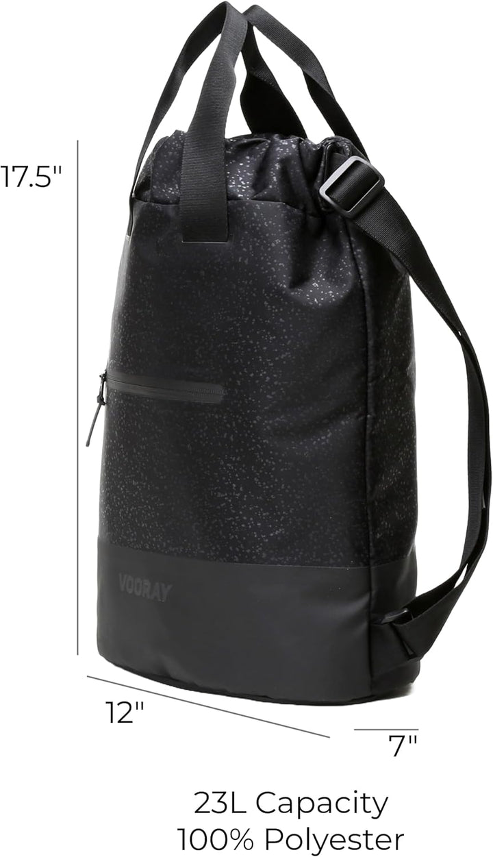 Vooray Flex Cinch Backpack - 23L Rucksack mit Kordelzug Black Foil, Black Foil
