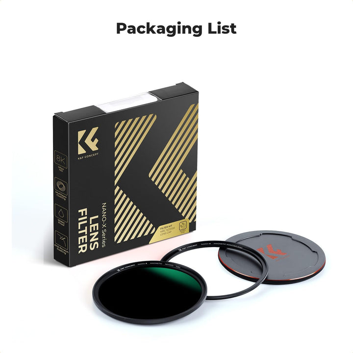 K&F Concept Nano X-Serie Magnetischer ND Filter Graufilter ND1000(10 Blendenstufen) Magnetisches Sch