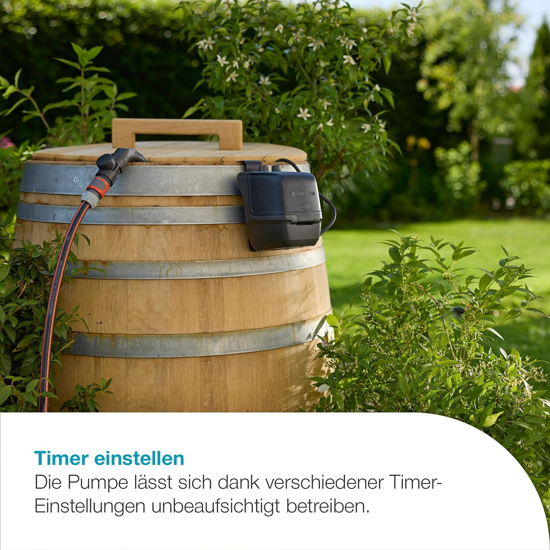 Gardena Akku-Regenfasspumpe 2400 ComfortAutomatic 18V P4A Ready-To-Use Set Pumpen: Automatik-Funktio