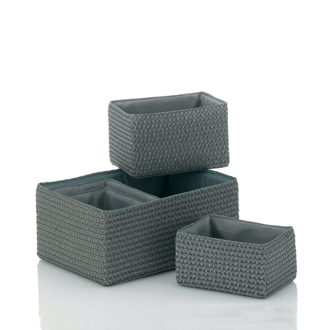 kela Korb-Set Rimossa, 5-teilig, unterschiedliche Grössen, PP-Kunststoff, grau, Stoffinnenfutter, in