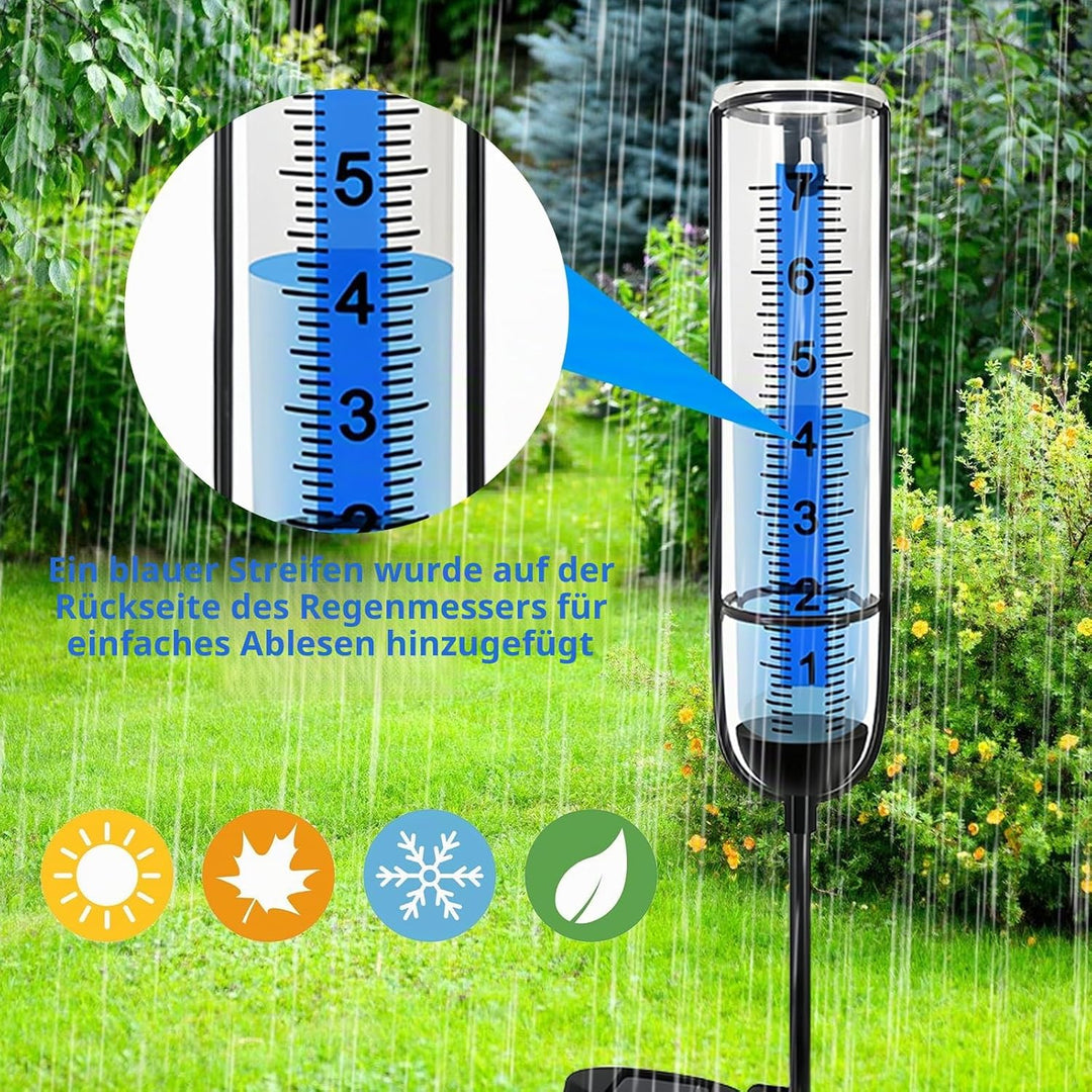 Regenmesser für Garten Frostsicher: Professionelle Regenmesser, Solarenergie Regenmesser Outdoor Reg