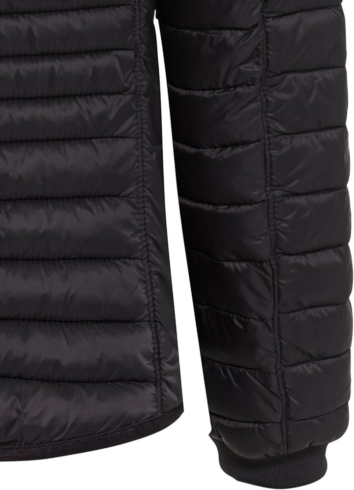 camel active Damen leichte Steppjacke mit abnehmbarer Kapuze 44 Blouson Schwarz, 44 Blouson Schwarz