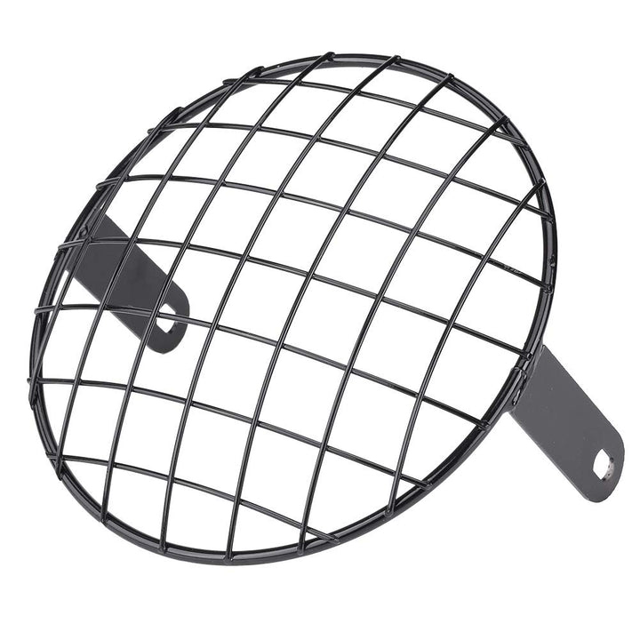 Headerbs Motorrad 8" Scheinwerfer Mesh Grill Side Mount Universal Abdeckmaske(Schwarz), Schwarz