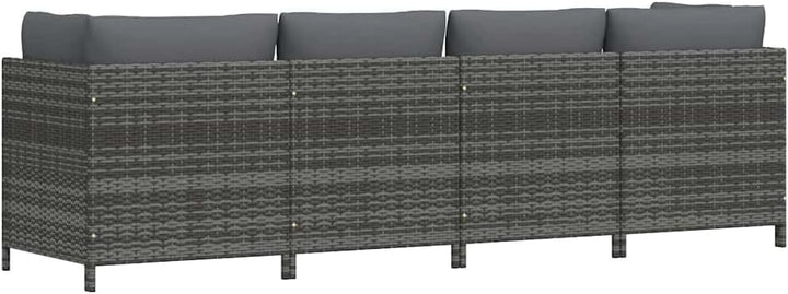 vidaXL Gartensofa 4-Sitzer mit Kissen Mittelsofa Ecksofa Sofa Lounge Gartenset Gartenmöbel Garten Ga