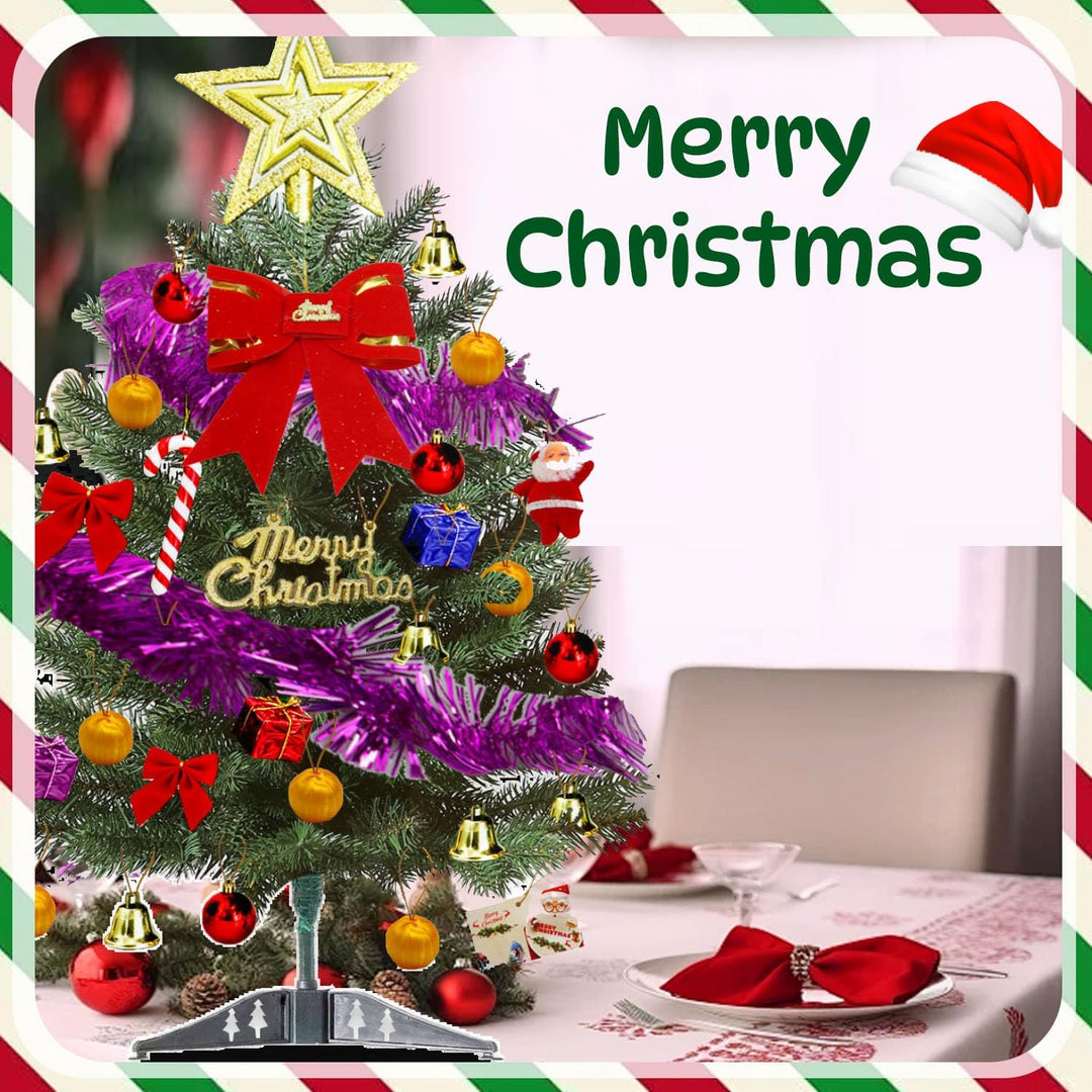 Mini Weihnachtsbaum 60cm, Künstlicher Weihnachtsbaum klein, Mini Weihnachtsbaum mit Weihnachtskugel