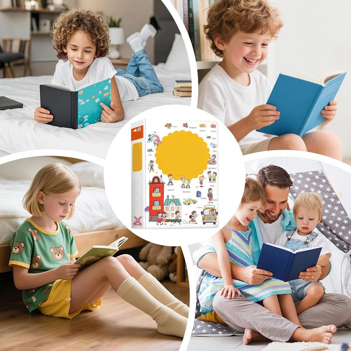 Interactive Talking Book, English Words Learning, 7.87x10.63x1.97 Speech Activity Story with Fun Sou